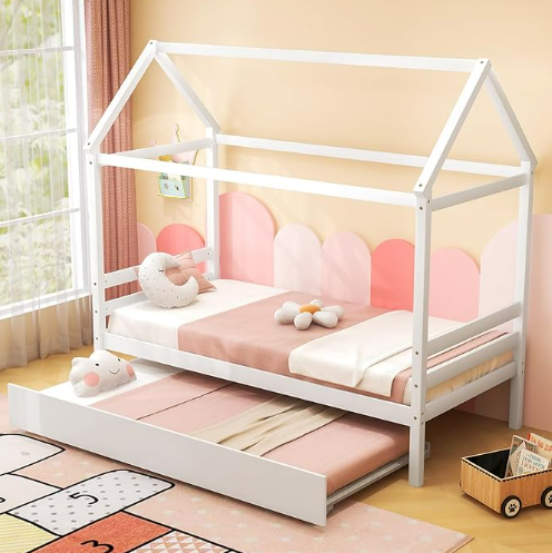 Children's House Bed with Trundle