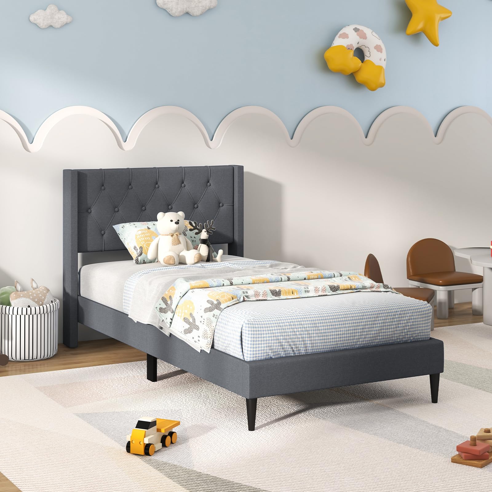 Tufted Platform Bed Frame