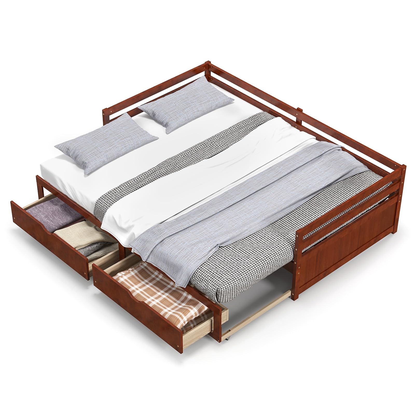 Convertible Bed Frame with Storage Drawers