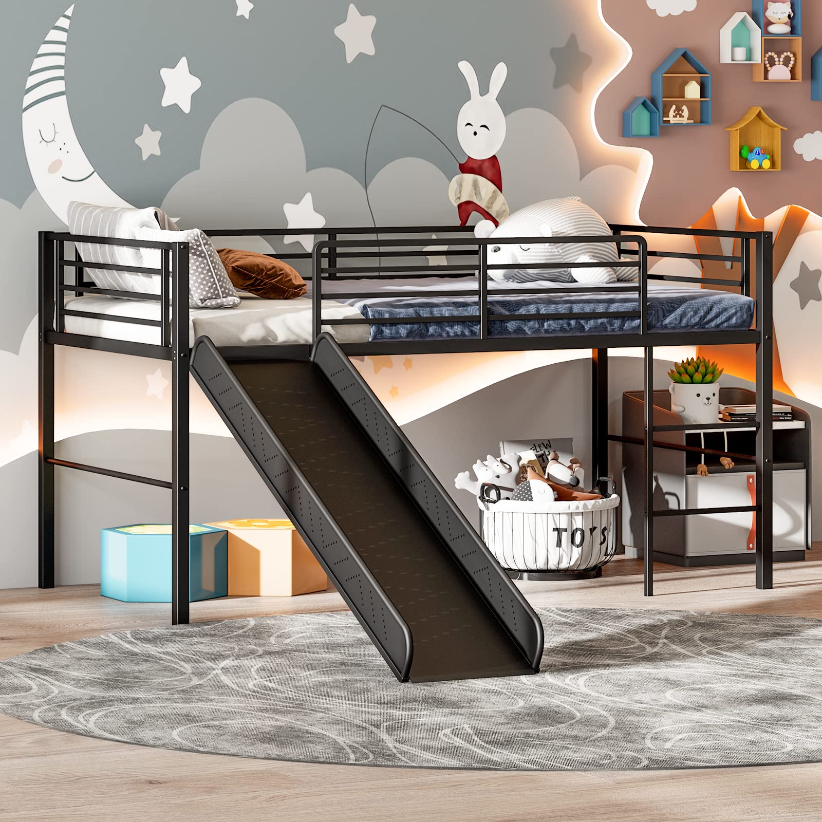 Kid's Loft Bed with Slide