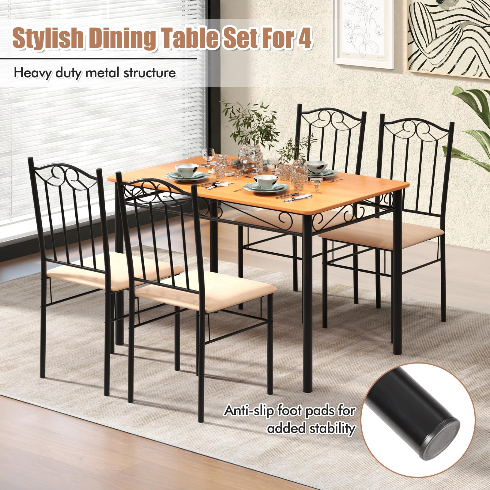4-Person Dining Table Set