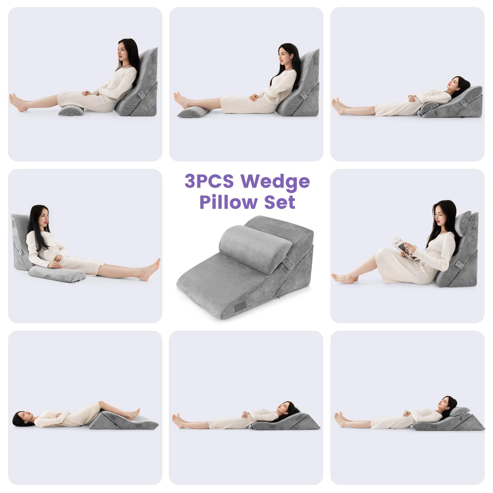 3-Piece Wedge Pillow Set