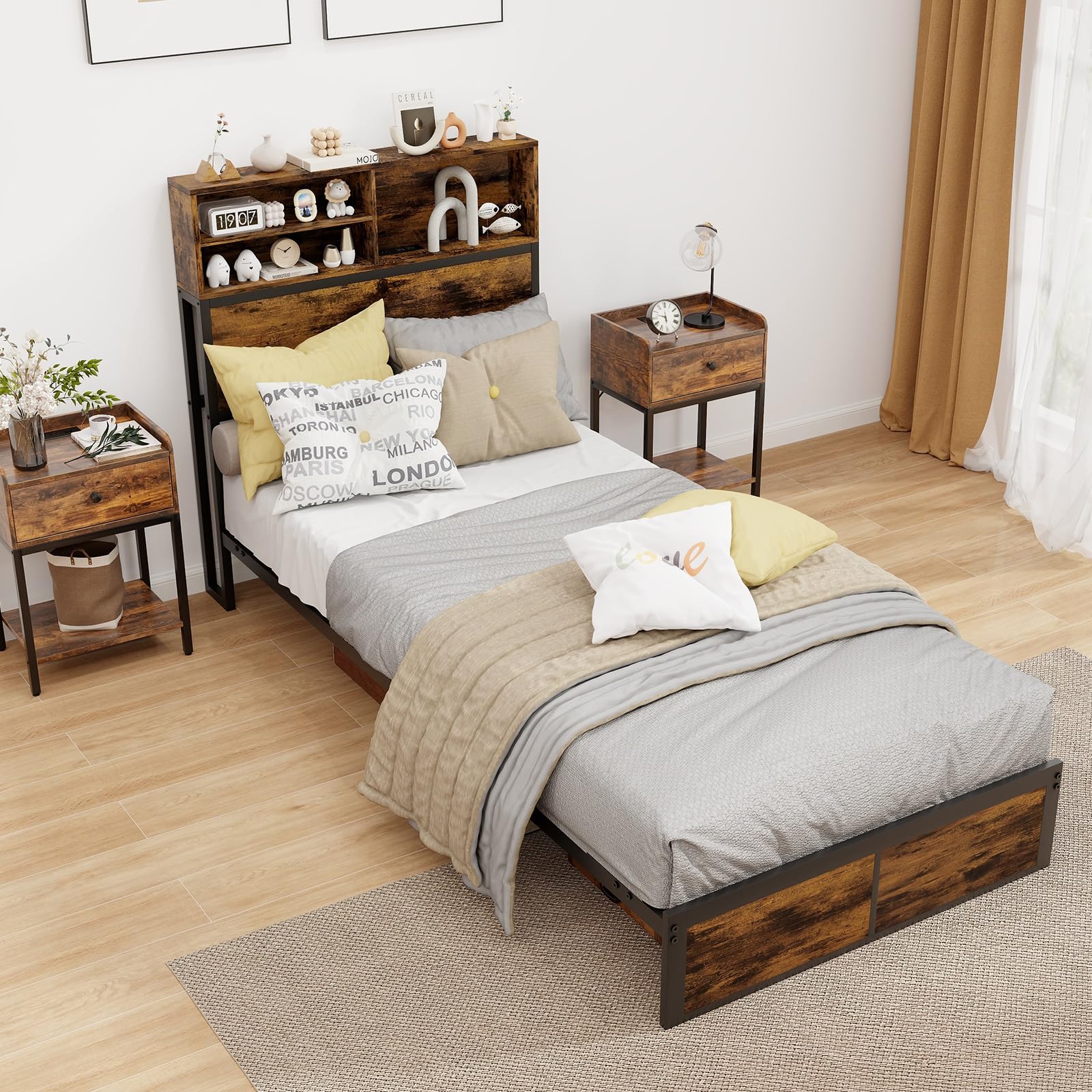 Platform Bed Frame with Storage