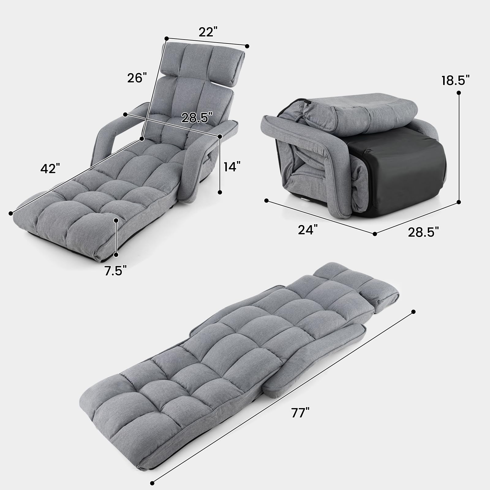 Foldable Adjustable Lounge Chair