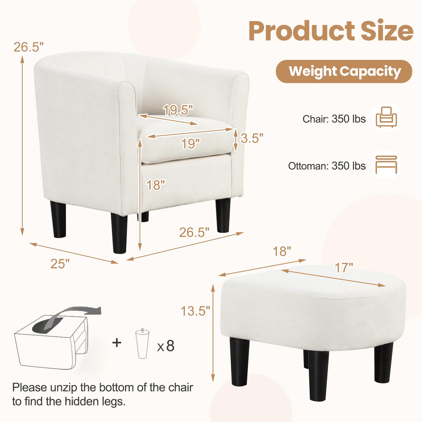 Chair and Ottoman Set