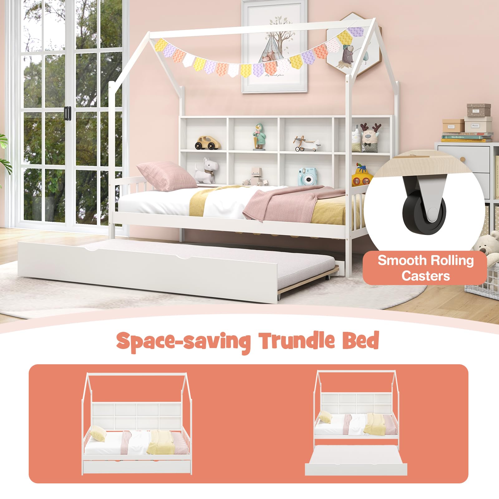 House-Shaped Trundle Bed