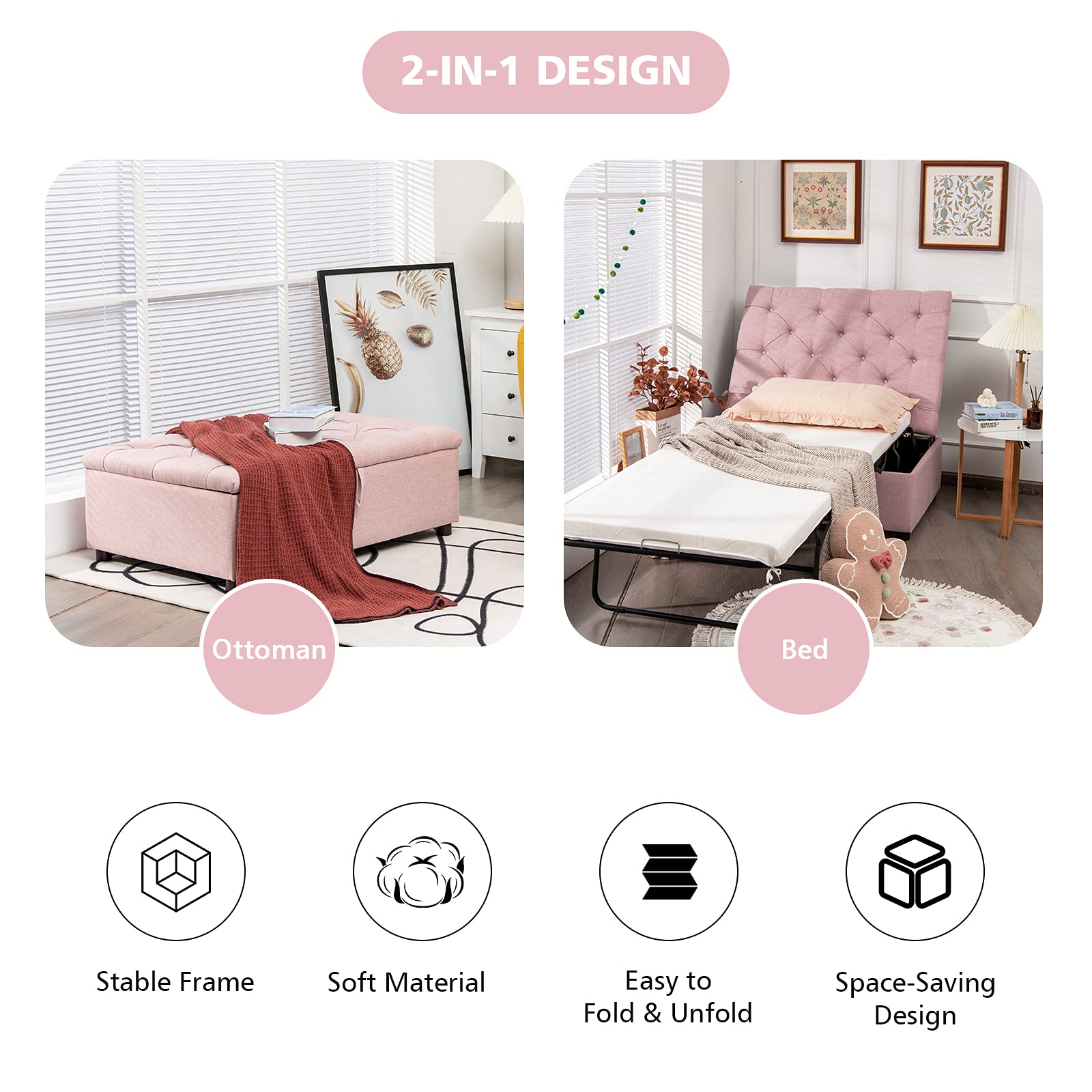 Foldable Ottoman Bed