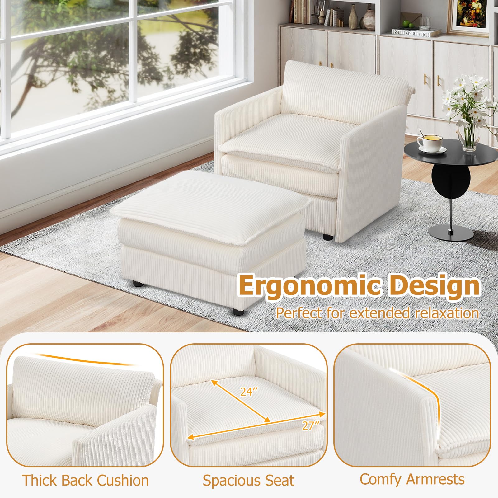Lounge Chair and Ottoman Set