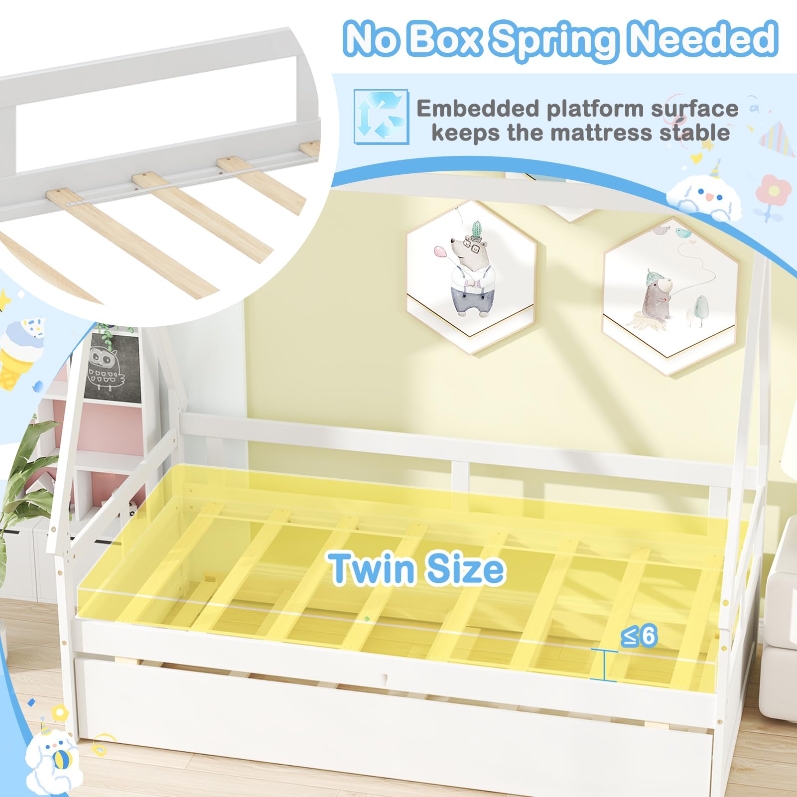 Children's Bed with Trundle