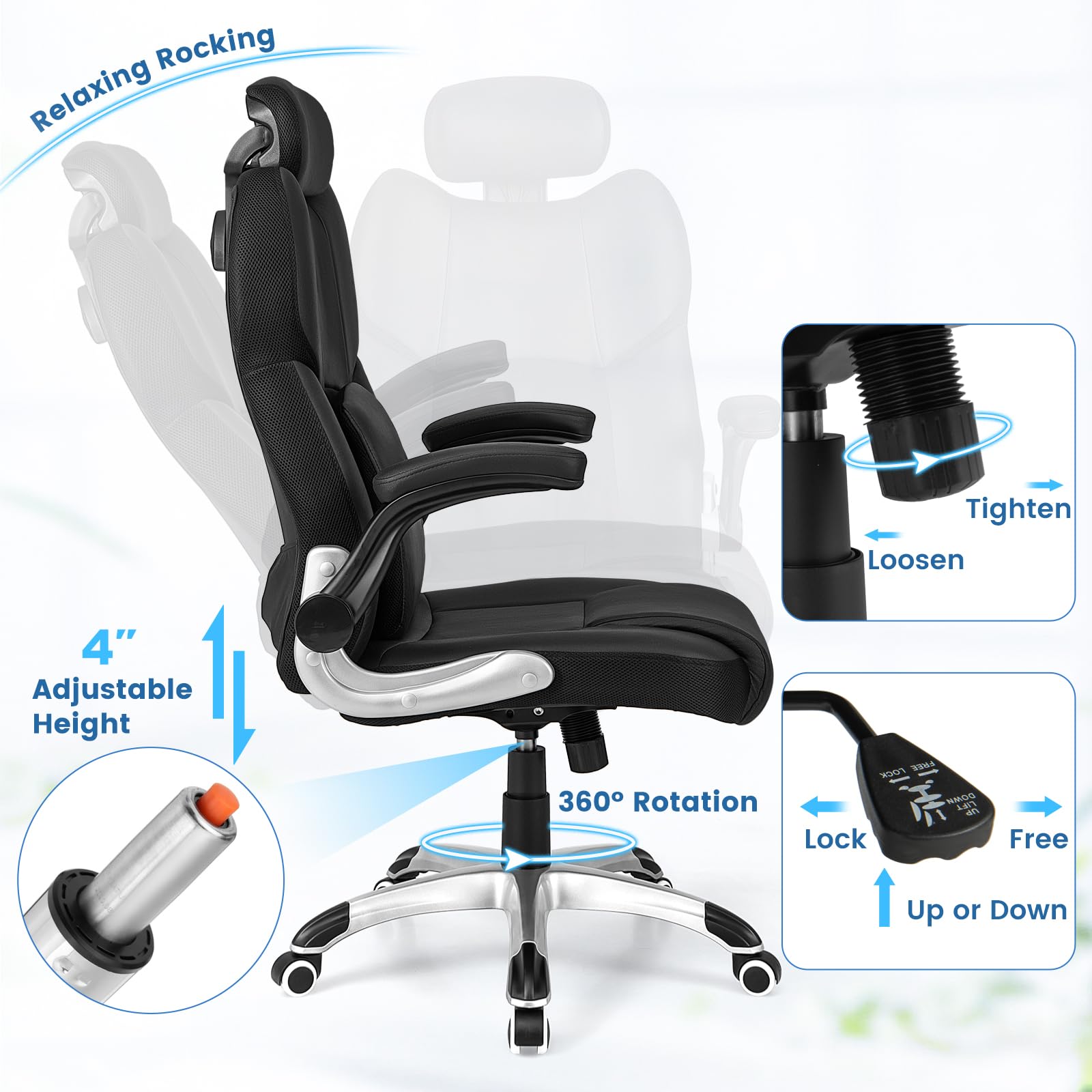 Massaging Ergonomic Office Chair