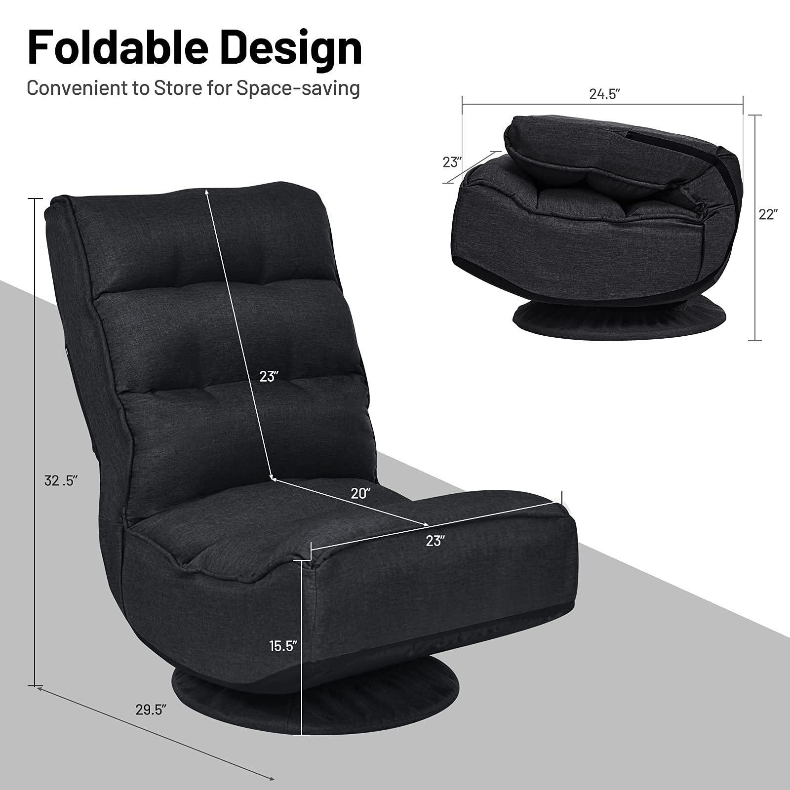 Foldable Swivel Reclining Chair