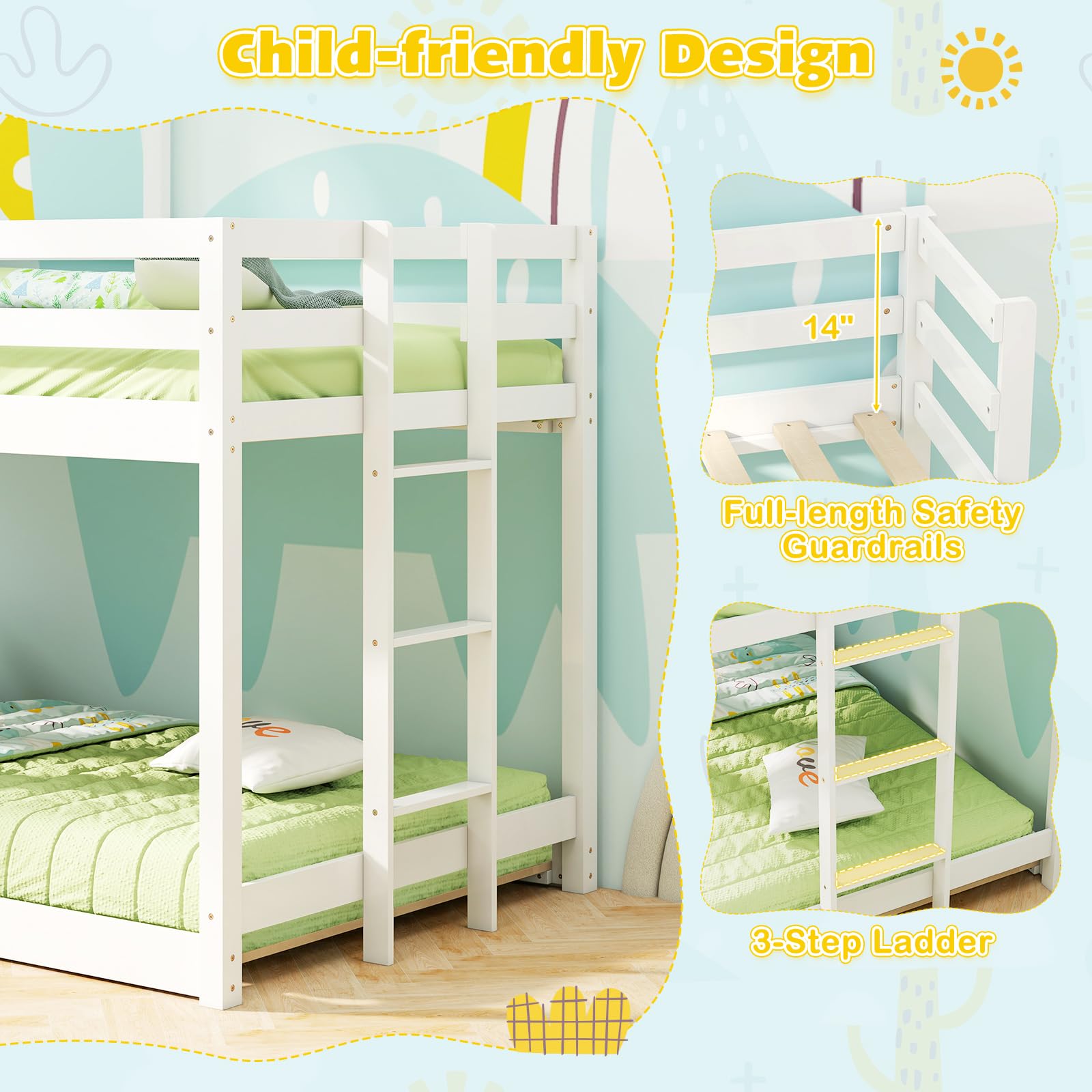 Children's House-Shaped Bunk Bed