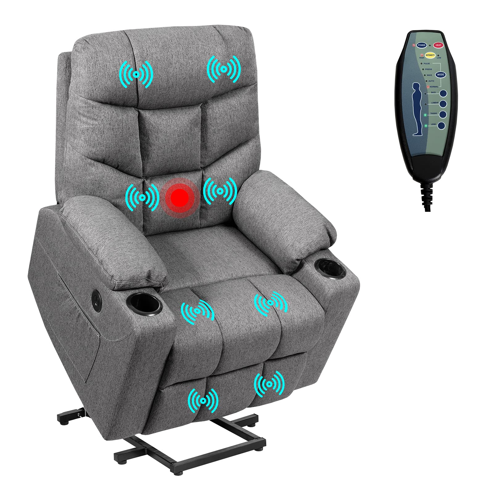 Premium Power Lift Recliner Chair with Massage and Heating