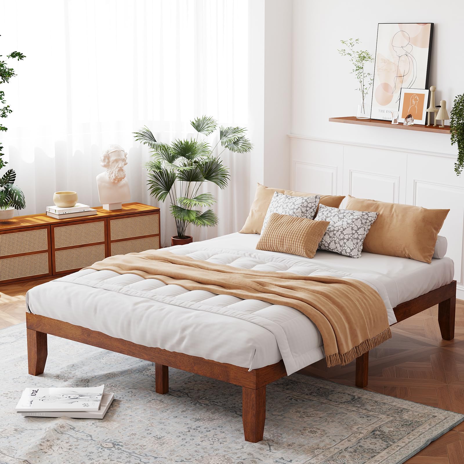 Premium Solid Wood Platform Bed Frame
