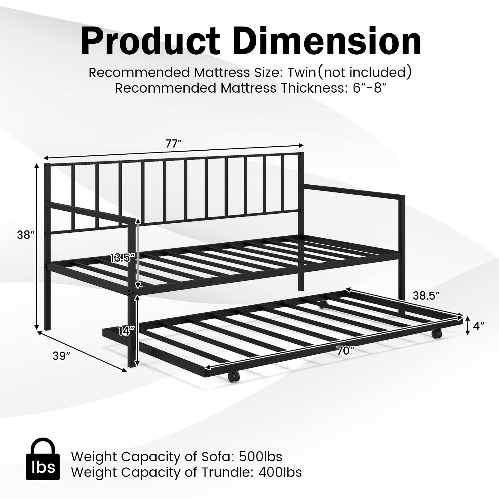 Premium Twin Daybed with Trundle