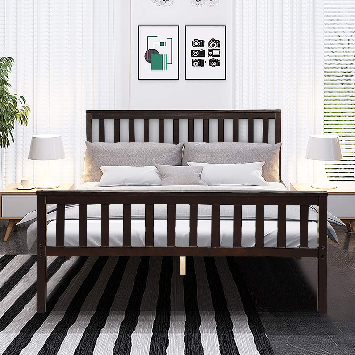 Classic Solid Wood Platform Bed Frame