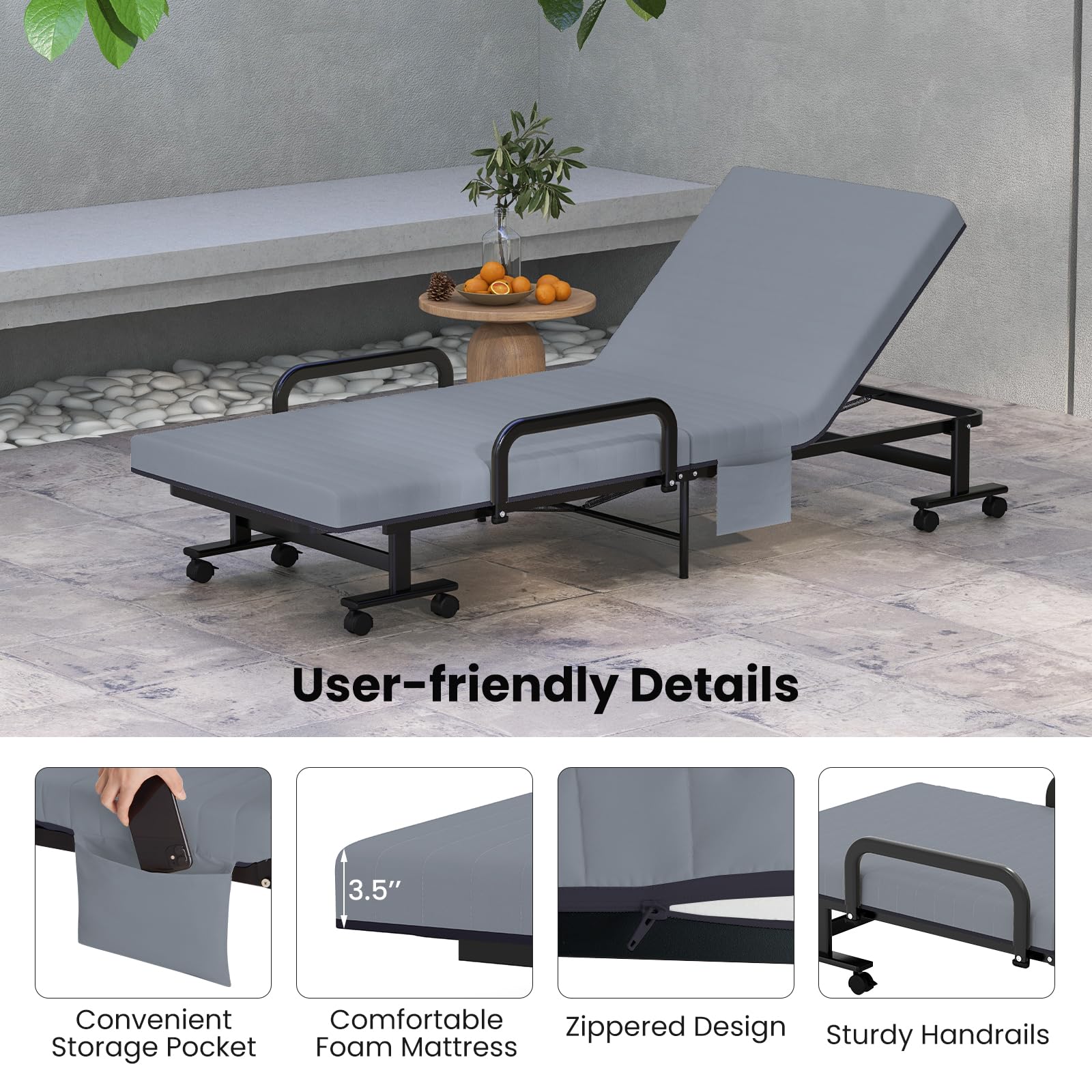 Premium Adjustable Folding Guest Bed