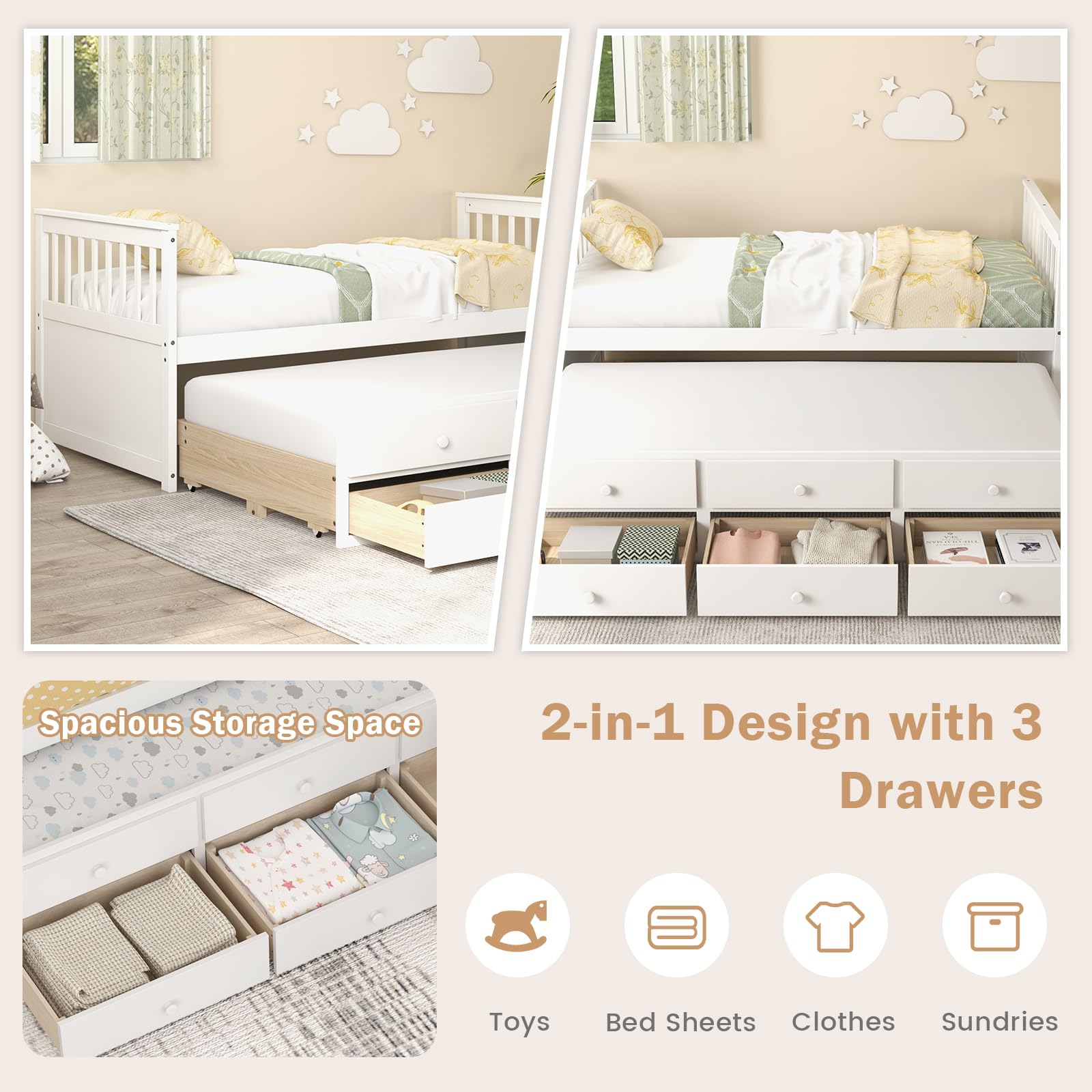 Premium Storage Trundle Bed