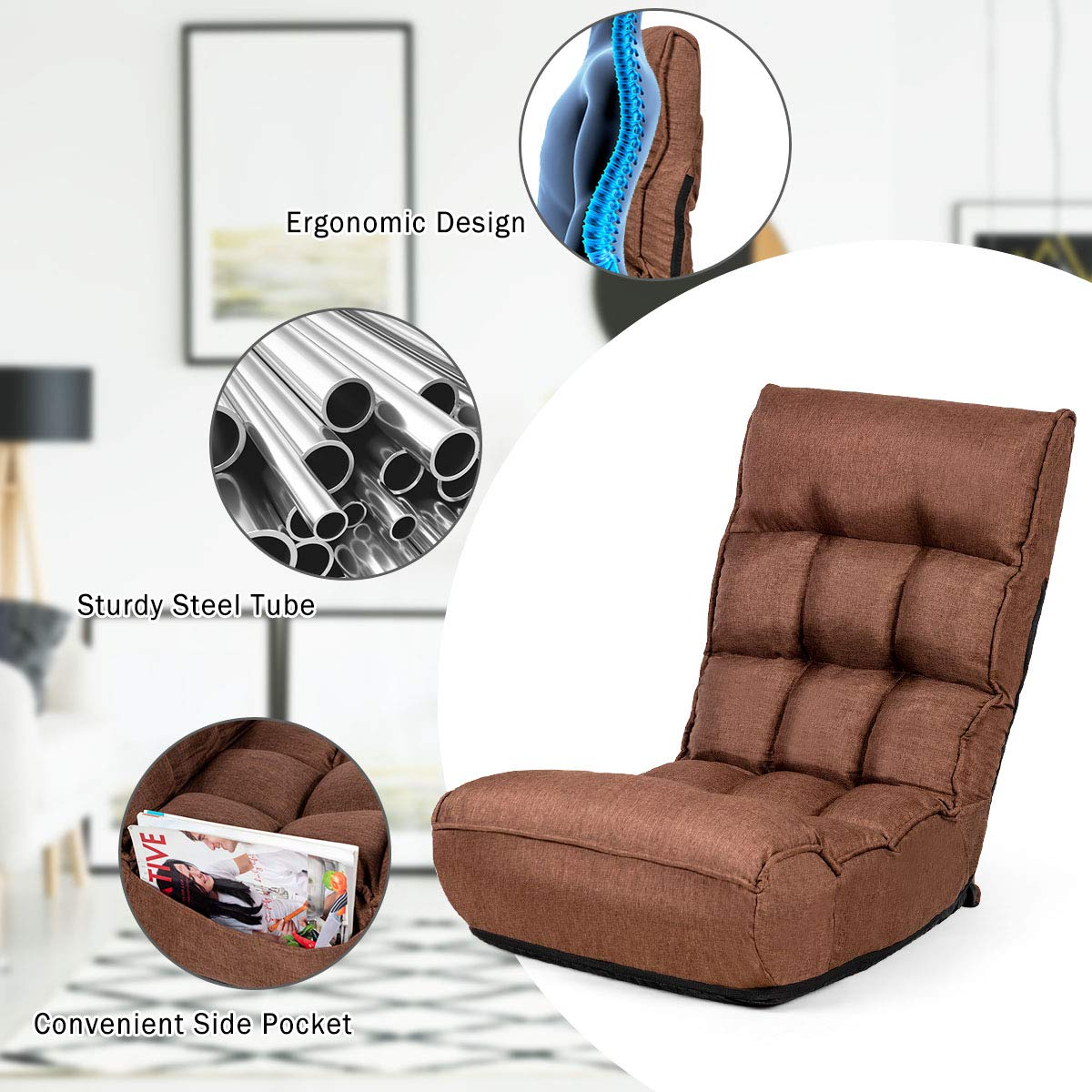 Premium Foldable Reclining Floor Chair