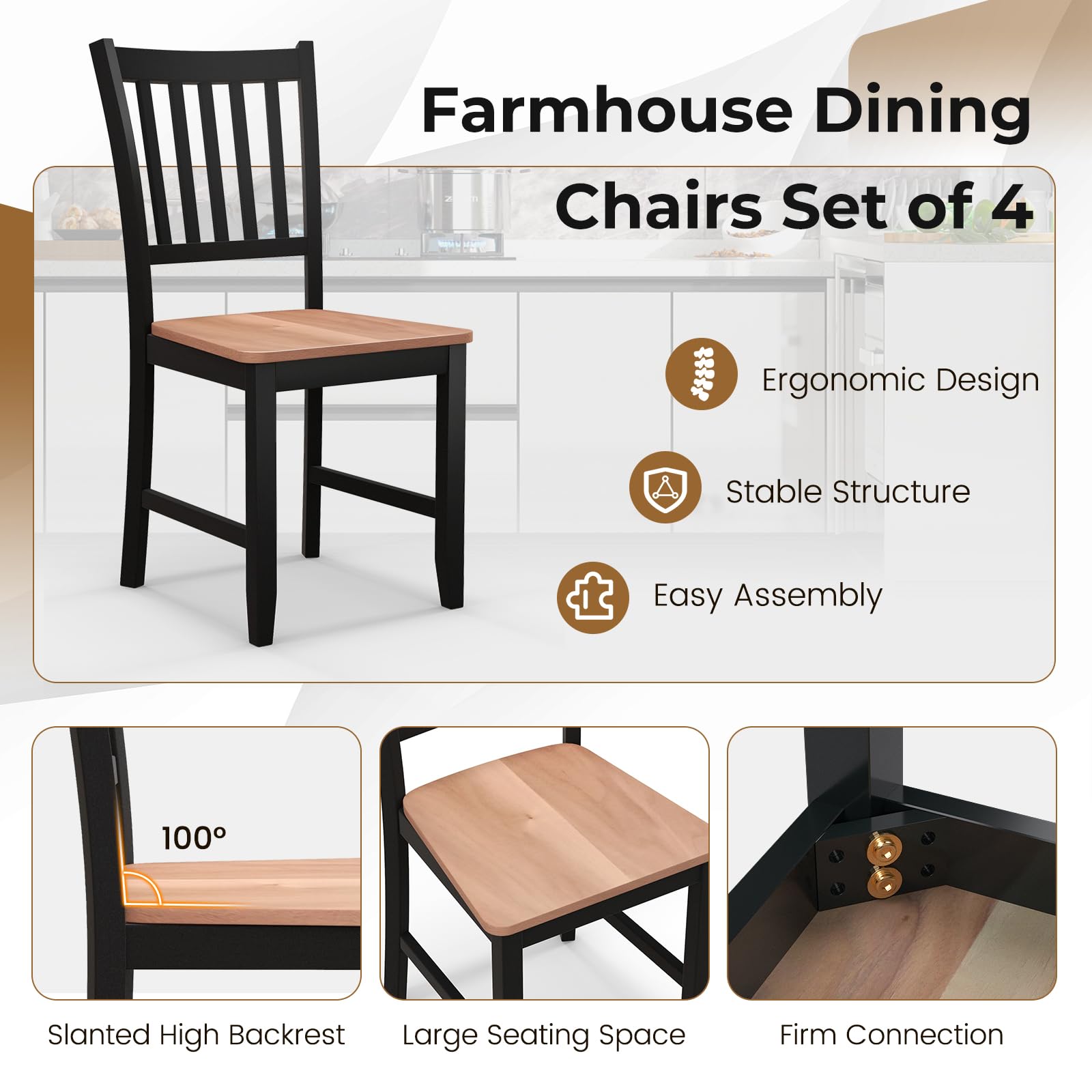 Classic Farmhouse Dining Chair Set
