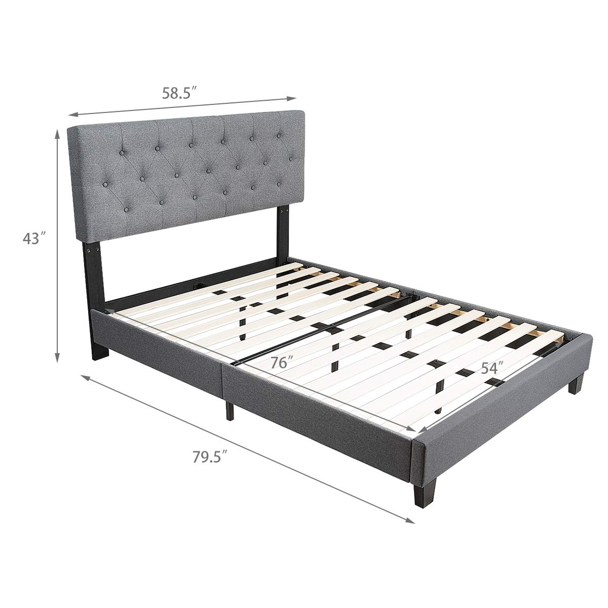 Luxury Upholstered Platform Bed Frame