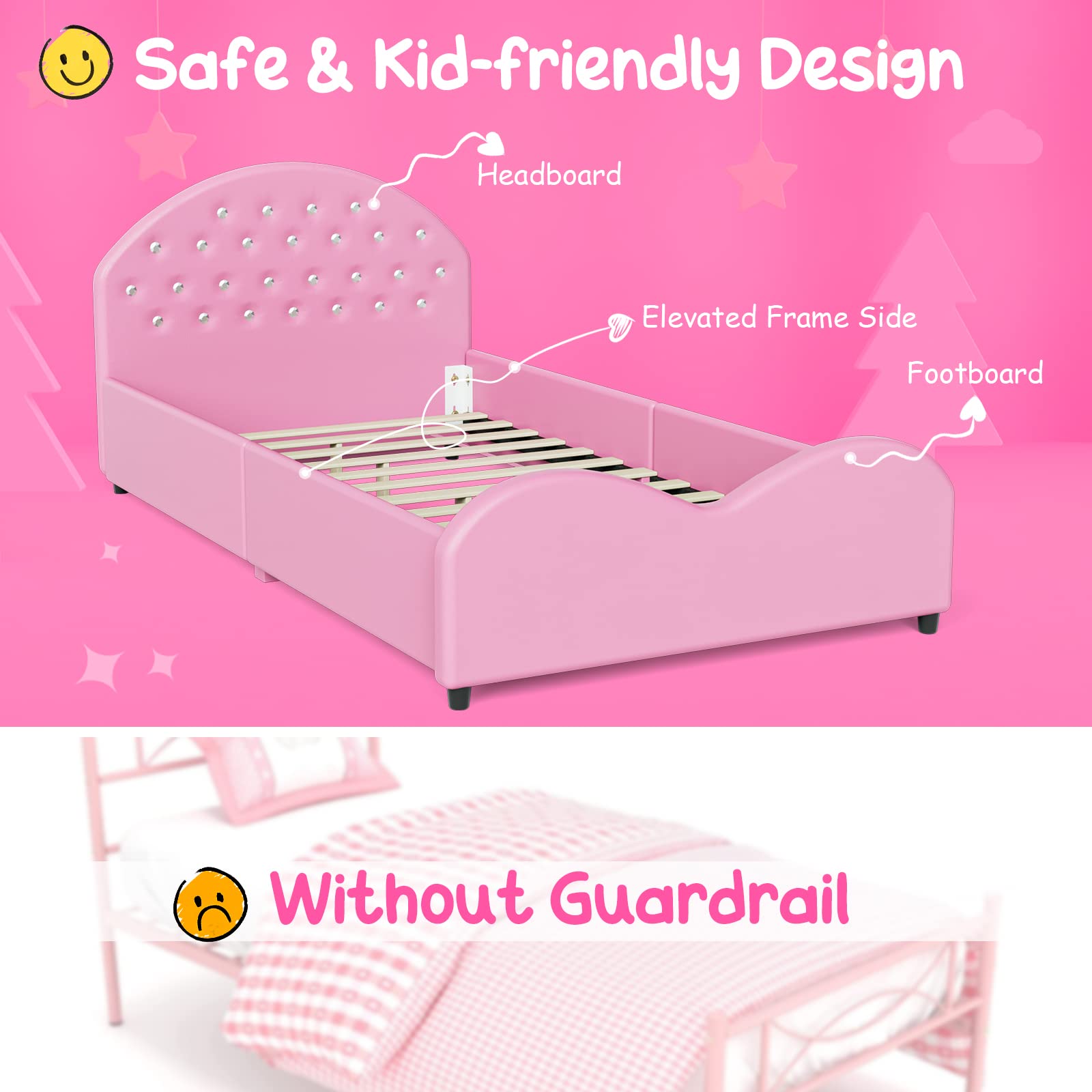 Premium Kids Platform Bed with Headboard